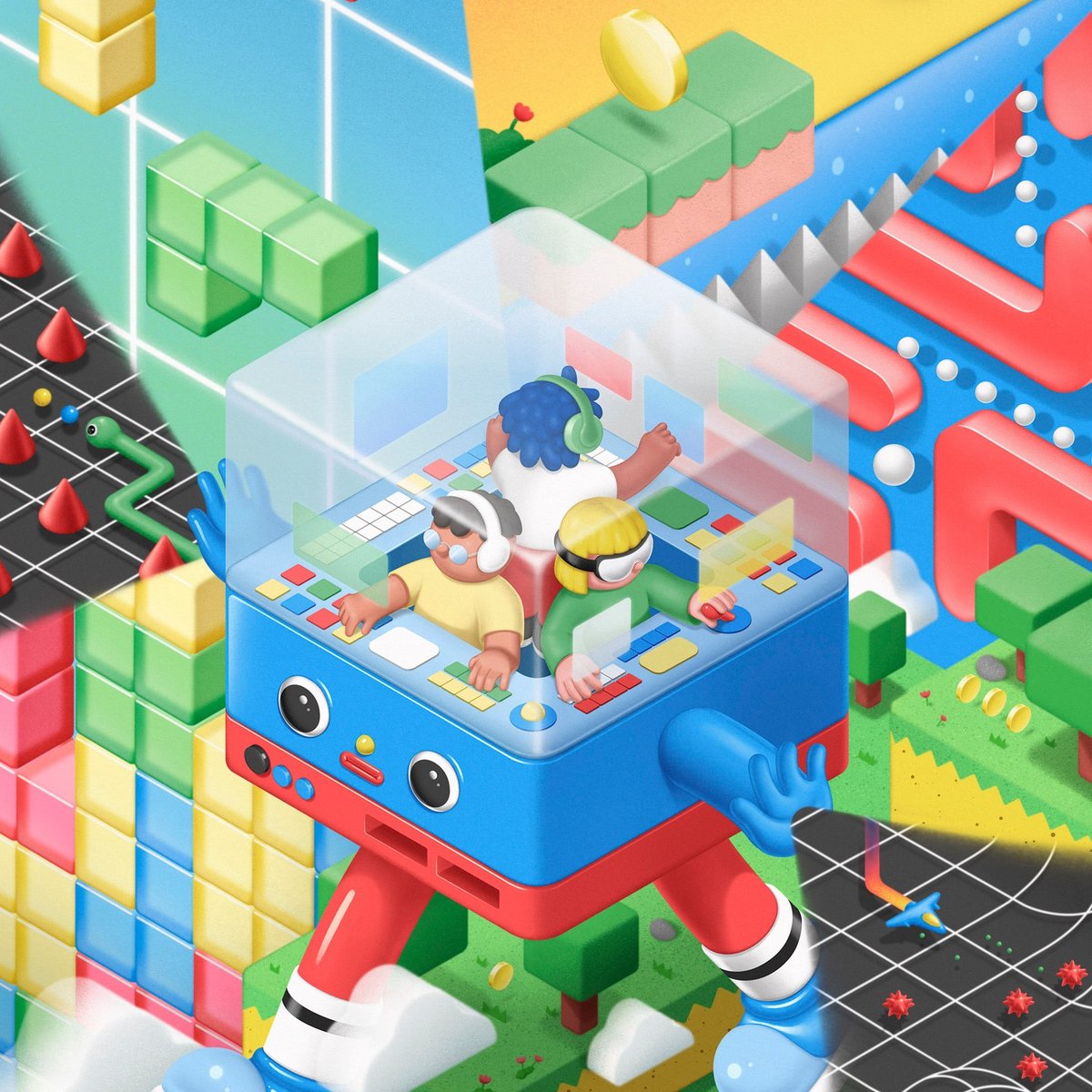 Videogames, VR and metaverse illustration for Chut! Explore