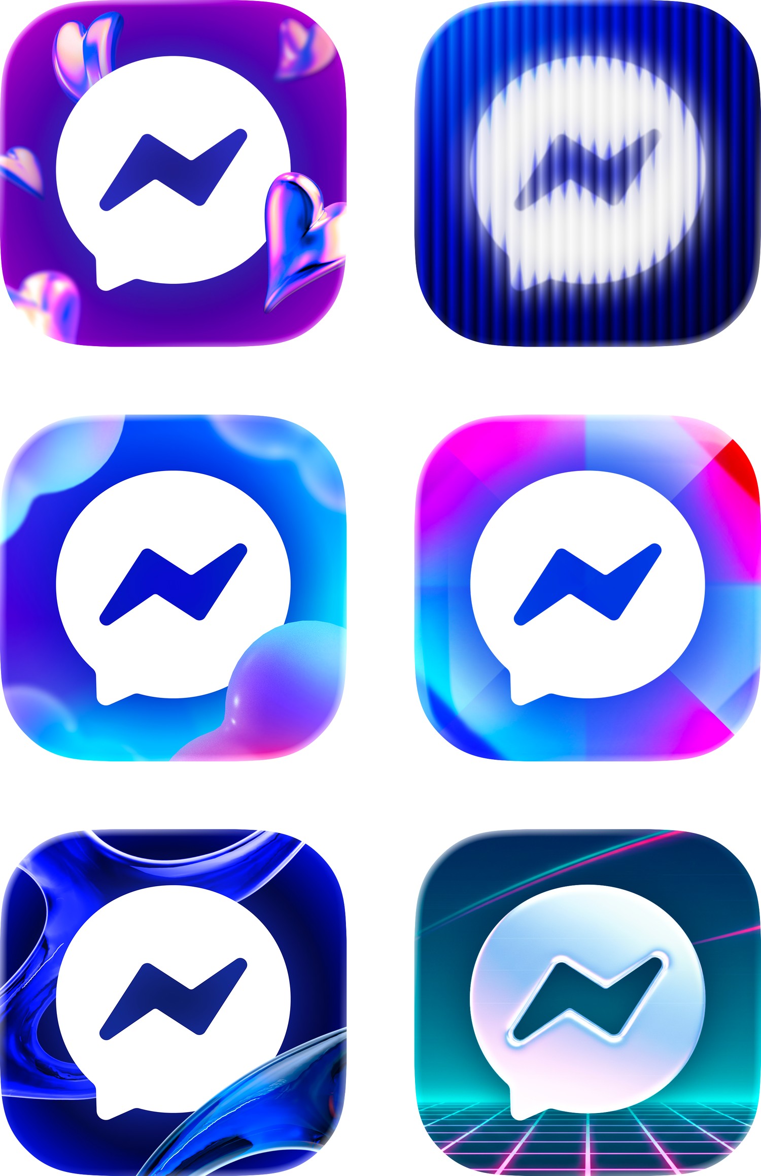 The six final Messenger app icons