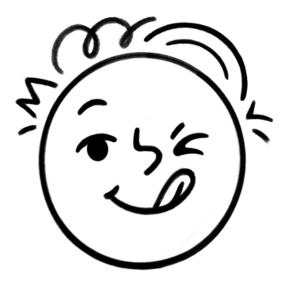 Discarded Gozos mascot — reads as generic curly hair