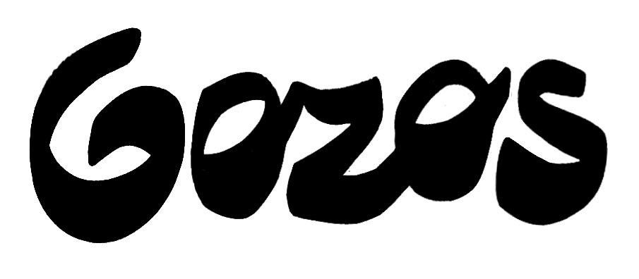 Discarded Gozos wordmark — a connected, brush-lettered script