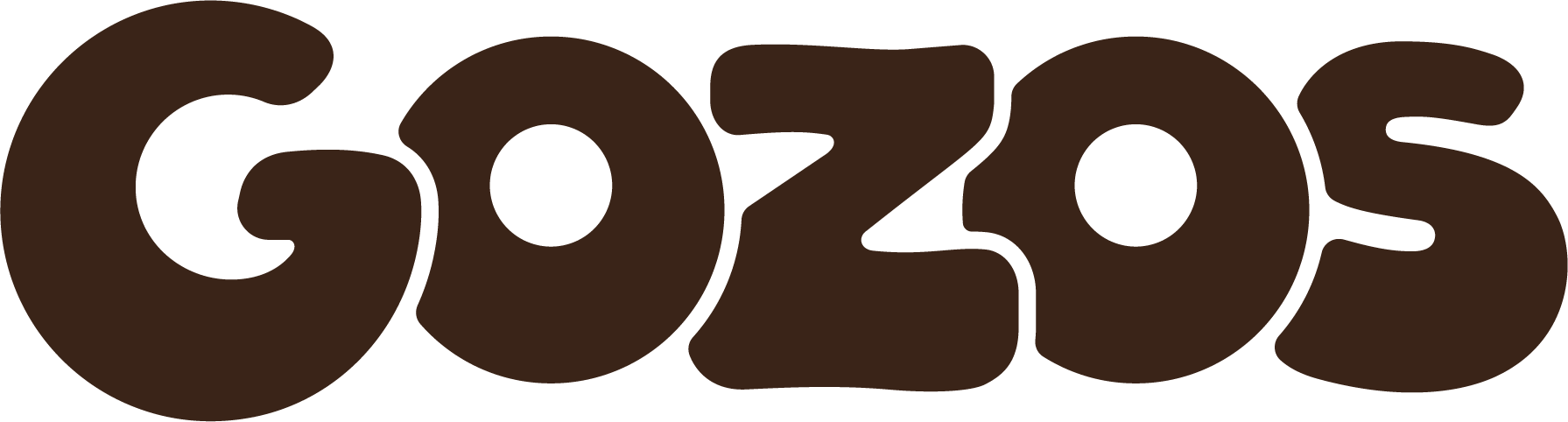 Gozos wordmark, final version, in Deep Cacao