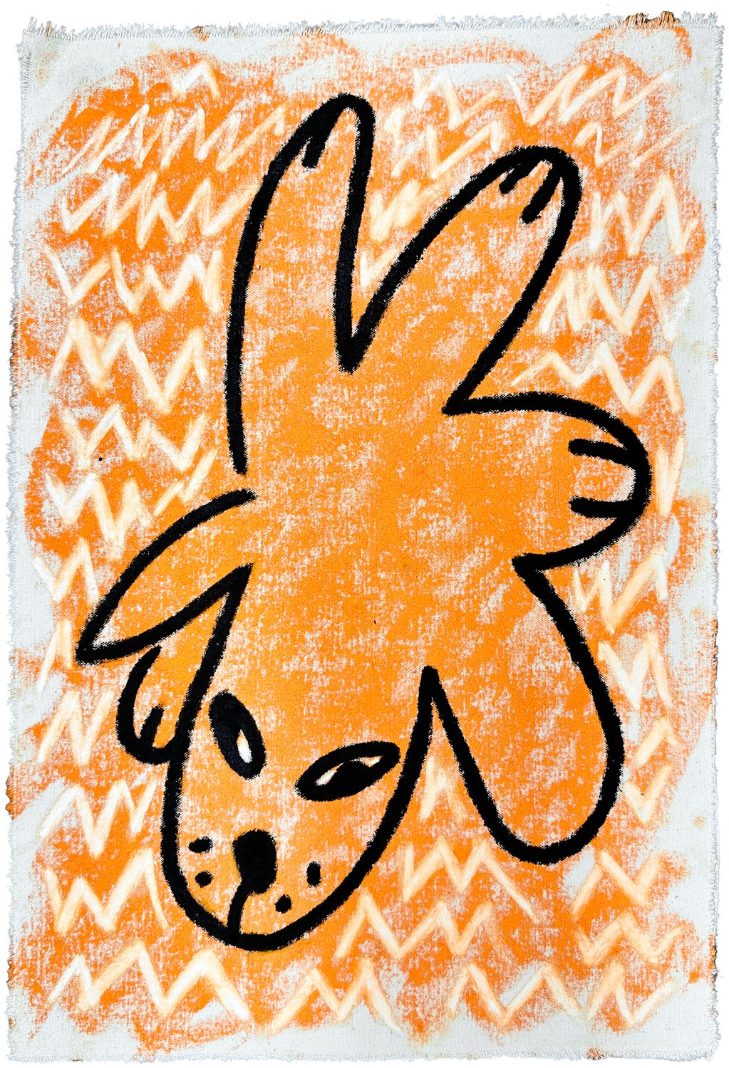 Rocco, 2026, oil painting of an orange dog shape.